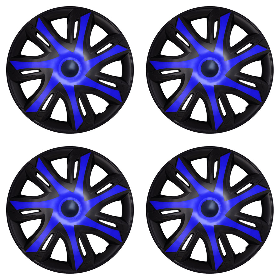 Universella bilhjulskåpor 16'' NRM N-Power blå/svart, 4 stycken
