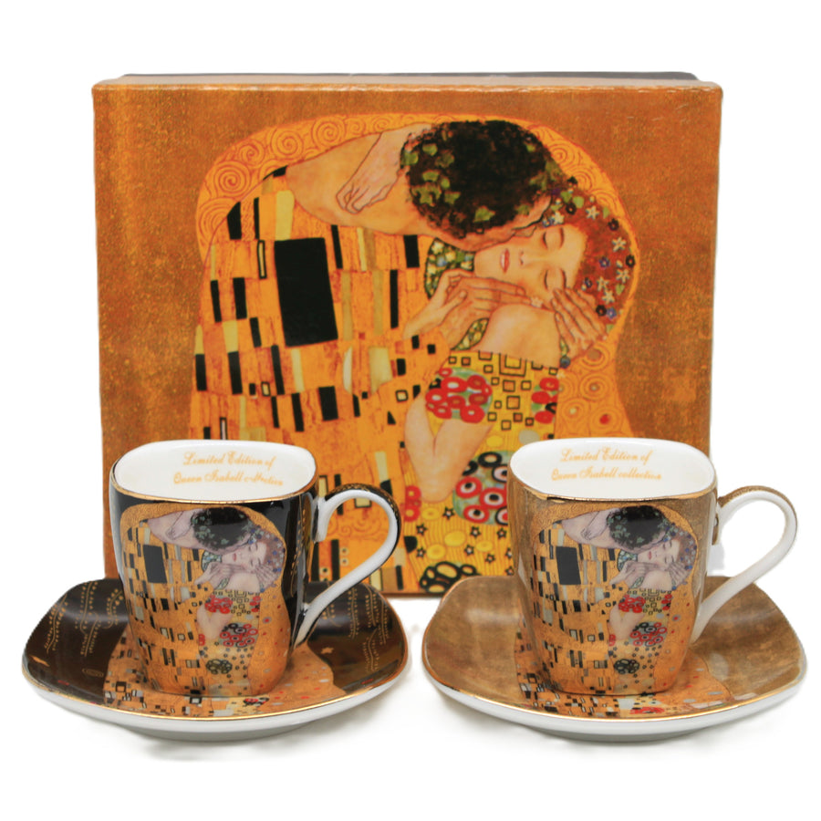Porslinskoppar för espresso, Klimt – Kyssen, 2 st à 100 ml, Queen Isabell