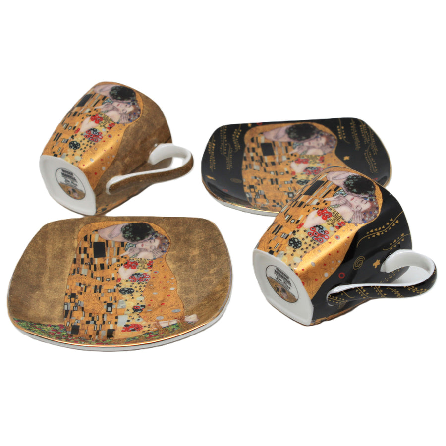 Porslinskoppar för espresso, Klimt – Kyssen, 2 st à 100 ml, Queen Isabell