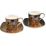 Porslinskoppar för espresso, Klimt – Kyssen, 2 st à 100 ml, Queen Isabell