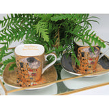 Porslinskoppar för espresso, Klimt – Kyssen, 2 st à 100 ml, Queen Isabell