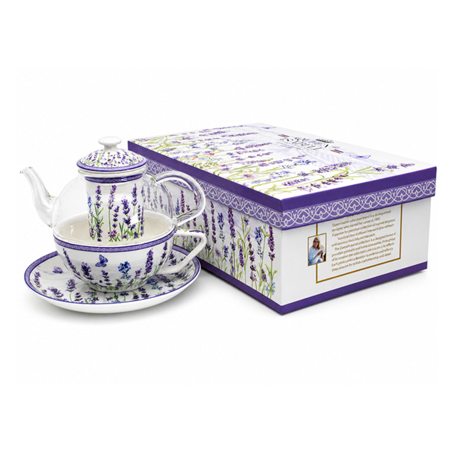 Teservis ”Lavendel”, kopp och tekanna (tea for one) Queen Isabell