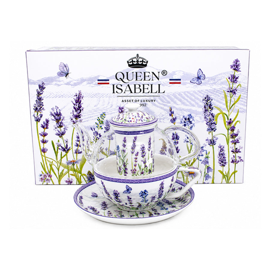 Teservis ”Lavendel”, kopp och tekanna (tea for one) Queen Isabell