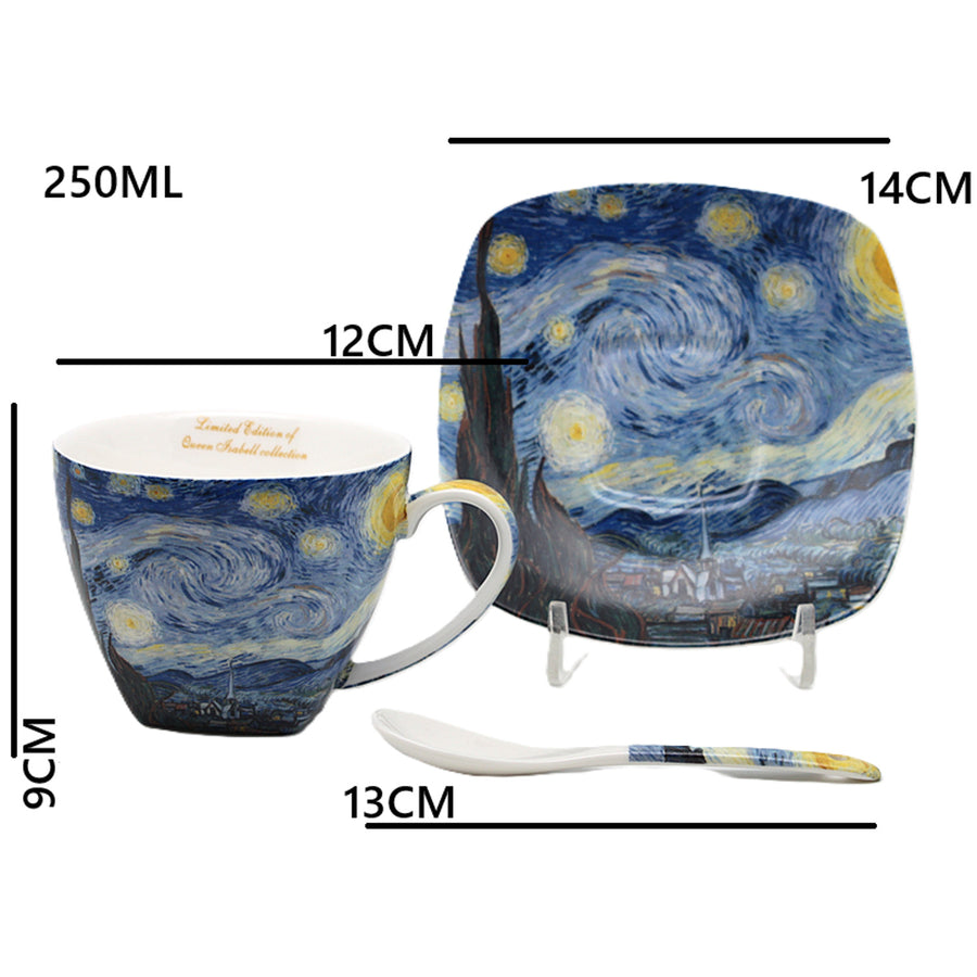 Porslinskoppar Van Gogh ”Stjärnklar natt”, 2 x 250 ml, set om 2 stycken, Queen Isabell