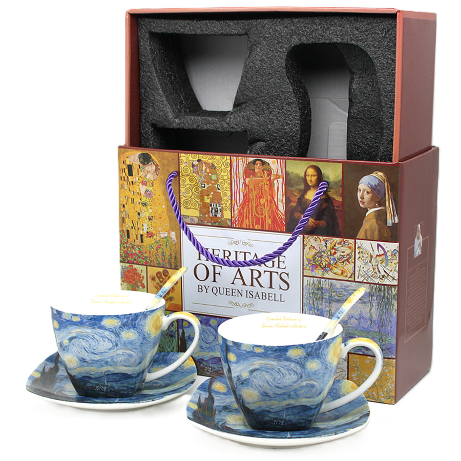 Porslinskoppar Van Gogh ”Stjärnklar natt”, 2 x 250 ml, set om 2 stycken, Queen Isabell