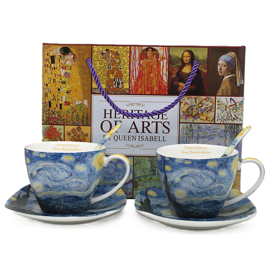 Porslinskoppar Van Gogh ”Stjärnklar natt”, 2 x 250 ml, set om 2 stycken, Queen Isabell