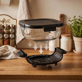 LOVIO PureFry Ultra Crisp LVAF003BK fettfri luftfritös, 4 l + 1,5 l, 1550 W, svart, med glasbehållare