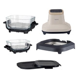 LOVIO PureFry Ultra Crisp LVAF003BE fettfri luftfritös, 4 l + 1,5 l, 1550 W, beige, med glasbehållare