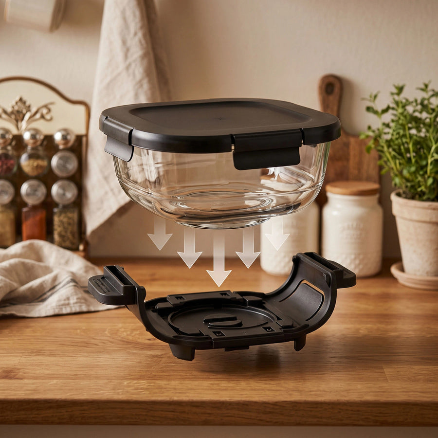 LOVIO PureFry Ultra Crisp LVAF003BE fettfri luftfritös, 4 l + 1,5 l, 1550 W, beige, med glasbehållare