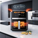LOVIO DualHeat XXL Ceramic LVAF004BK fettfri luftfritös, 9 liter, 2000 W, svart