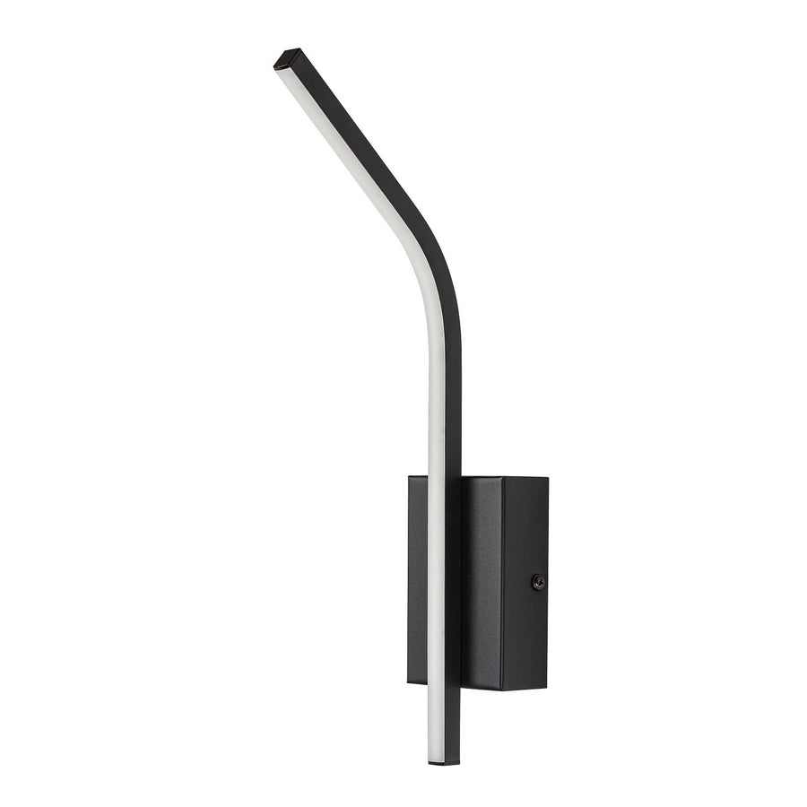 Inomhusvägglampa Tilmann, svart, LED 10 W, 550 lm, 4000 K, H 36 cm, IP44, beröringsstyrd, 75088