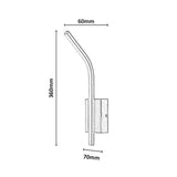 Inomhusvägglampa Tilmann, svart, LED 10 W, 550 lm, 4000 K, H 36 cm, IP44, beröringsstyrd, 75088