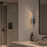 Inomhusvägglampa Tilmann, svart, LED 10 W, 550 lm, 4000 K, H 36 cm, IP44, beröringsstyrd, 75088
