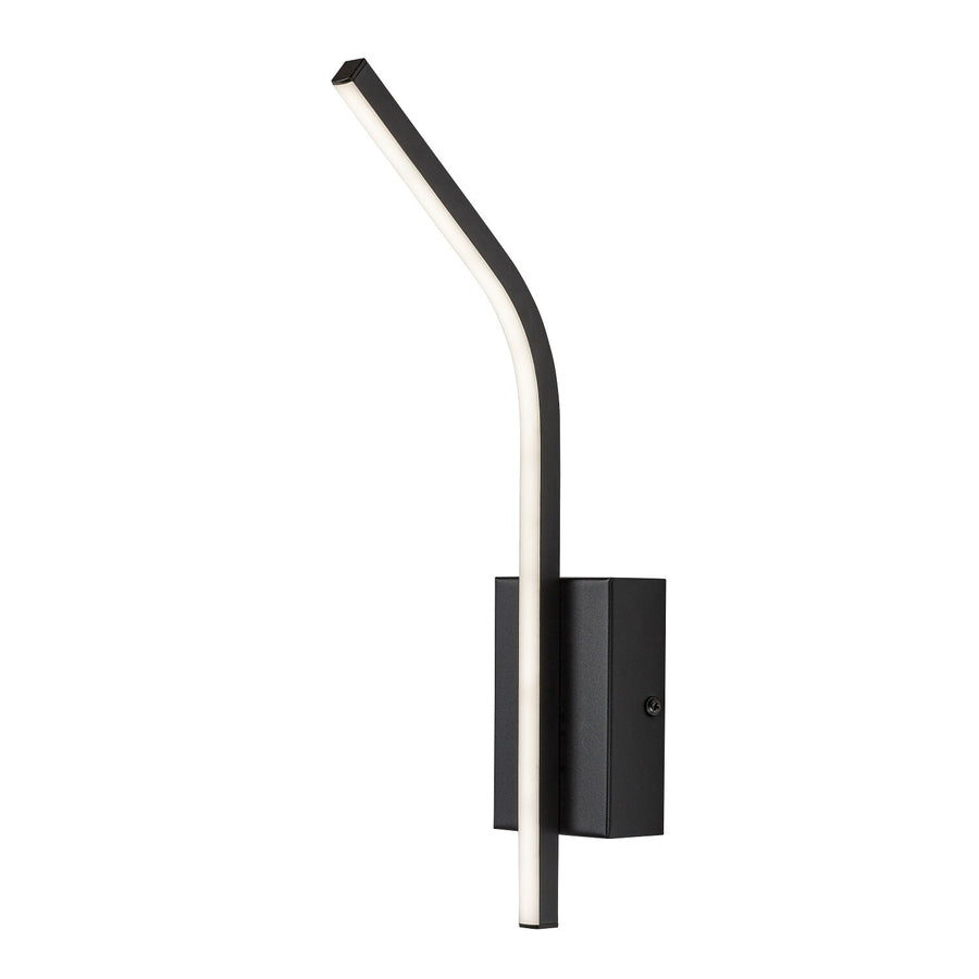 Inomhusvägglampa Tilmann, svart, LED 10 W, 550 lm, 4000 K, H 36 cm, IP44, beröringsstyrd, 75088
