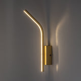 Inomhusvägglampa Tilmann, guldfärgad, LED 10 W, 550 lm, 4000 K, H 36 cm, IP44, beröringsstyrd, 75089