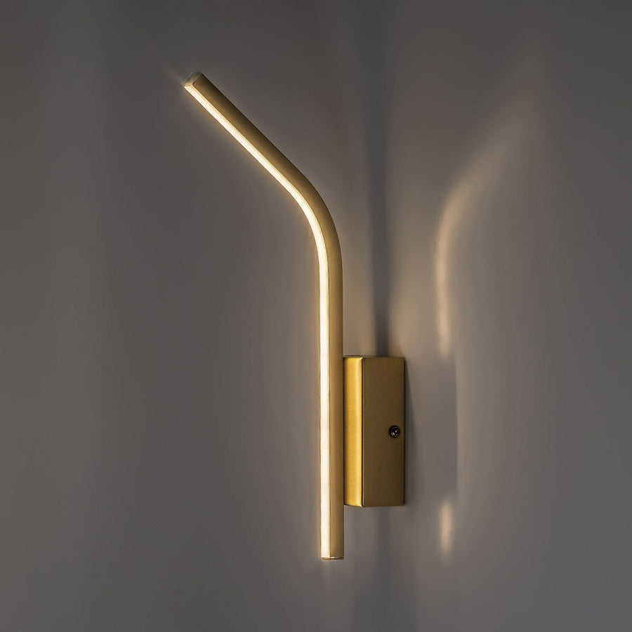 Inomhusvägglampa Tilmann, guldfärgad, LED 10 W, 550 lm, 4000 K, H 36 cm, IP44, beröringsstyrd, 75089