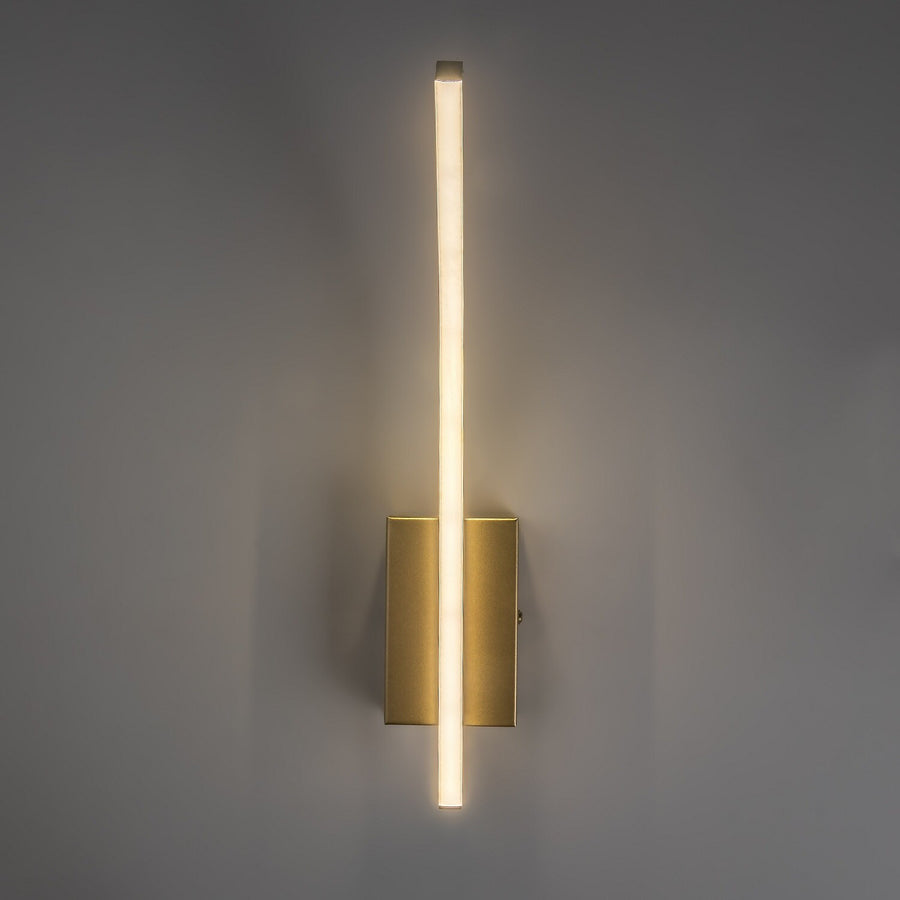 Inomhusvägglampa Tilmann, guldfärgad, LED 10 W, 550 lm, 4000 K, H 36 cm, IP44, beröringsstyrd, 75089