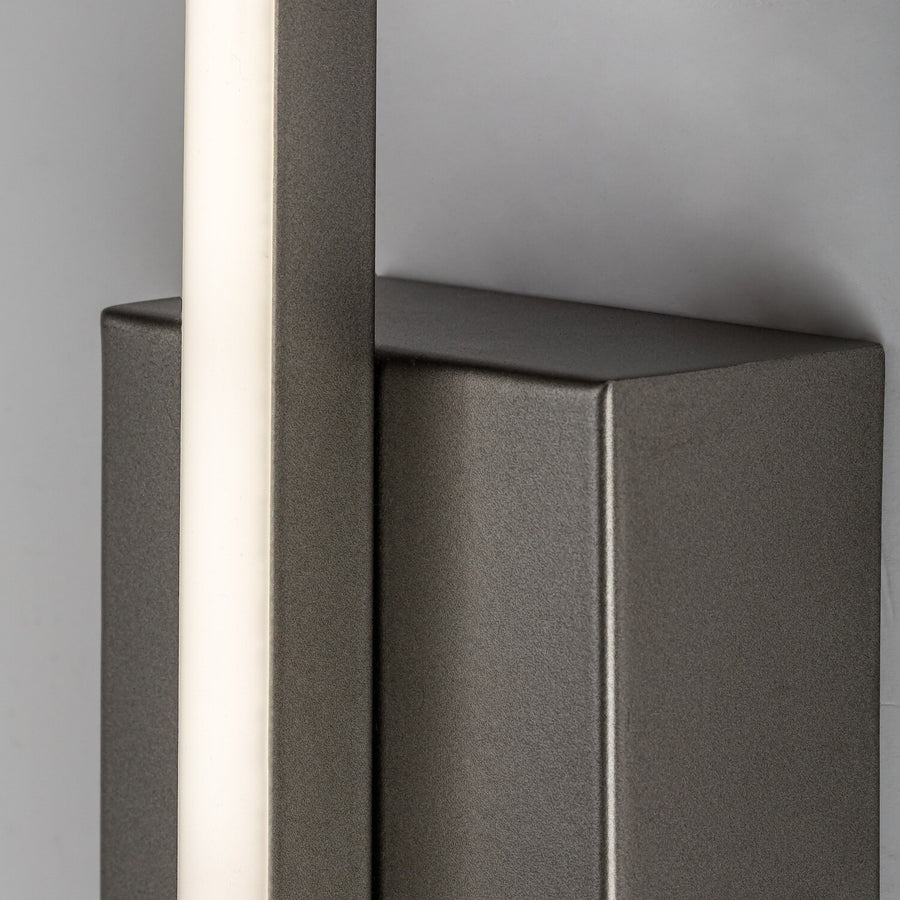 Inomhusvägglampa Tilmann, gunmetal, LED 10 W, 550 lm, 4000 K, H 36 cm, IP44, beröringsstyrd, 75 000