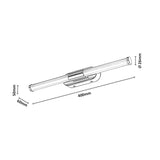 Tenebra vägglampa för inomhusbruk, LED 6 W, 730 lm, 4000 K, L 40 cm, IP44, krom, 75094