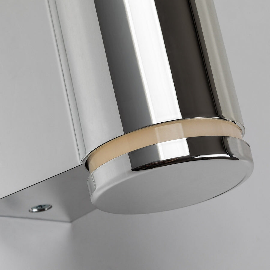 Tenero vägglampa för inomhusbruk, LED 6 W, 4000 K, 600 lm, H 29 cm, krom, IP44, 75100