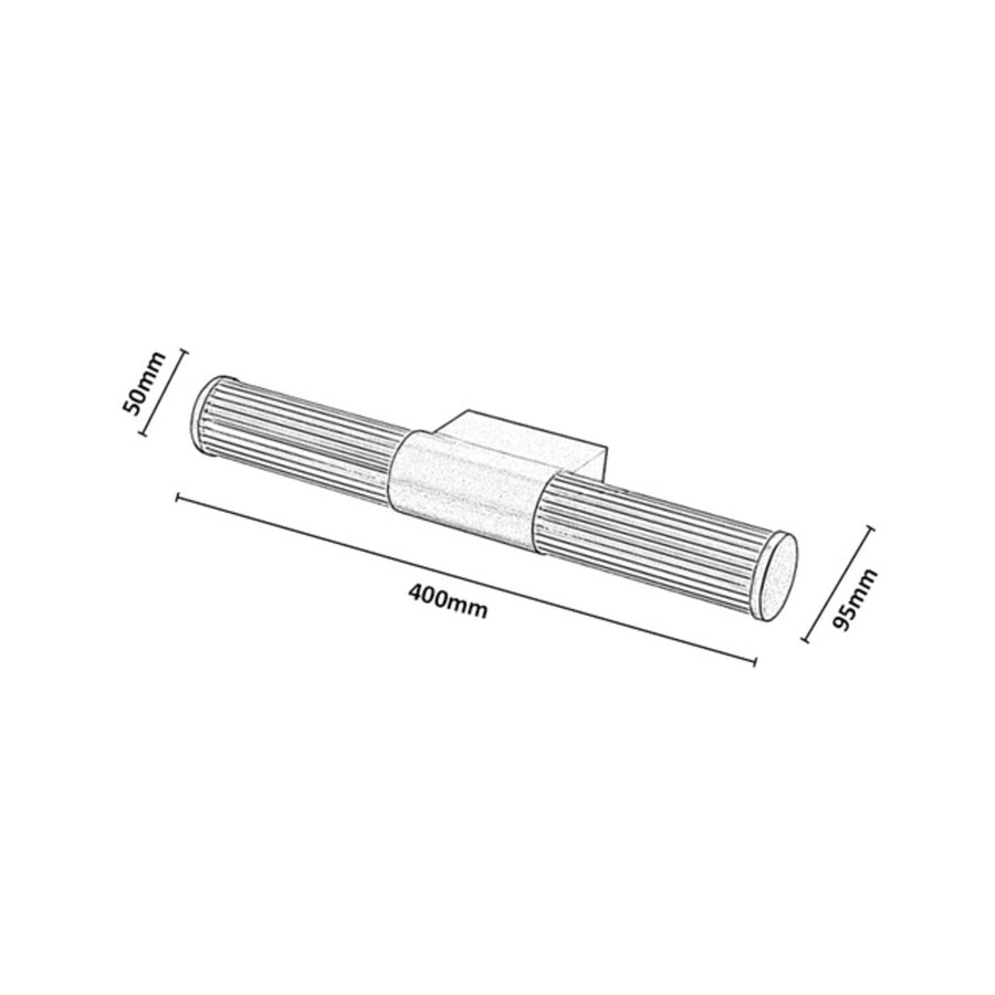 Badrumsvägglampa, Calyn, LED 8 W, 4000 K, 620 lm, L 40 cm, guldfärgad, IP44, 75104