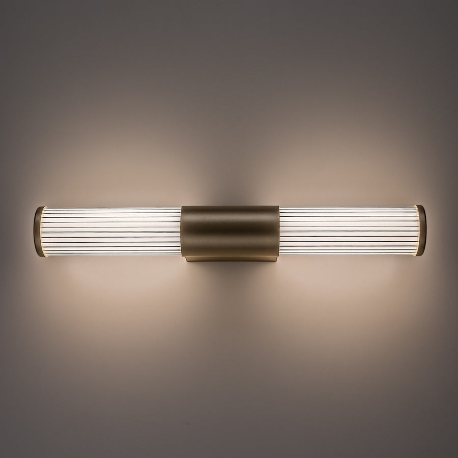 Badrumsvägglampa, Calyn, LED 8 W, 4000 K, 620 lm, L 40 cm, guldfärgad, IP44, 75104
