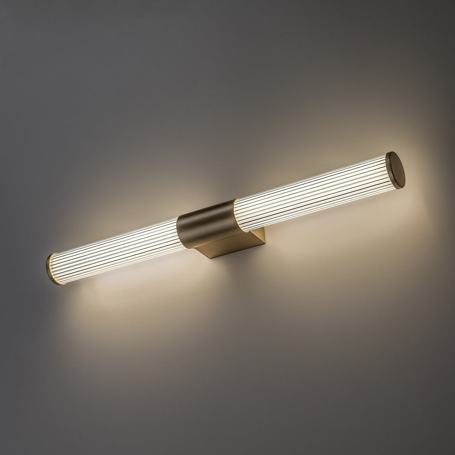 Badrumsvägglampa, Calyn, LED 15 W, 4000 K, 1450 lm, L 60 cm, guldfärgad, IP44, 75105