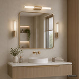 Badrumsvägglampa, Calyn, LED 15 W, 4000 K, 1450 lm, L 60 cm, guldfärgad, IP44, 75105