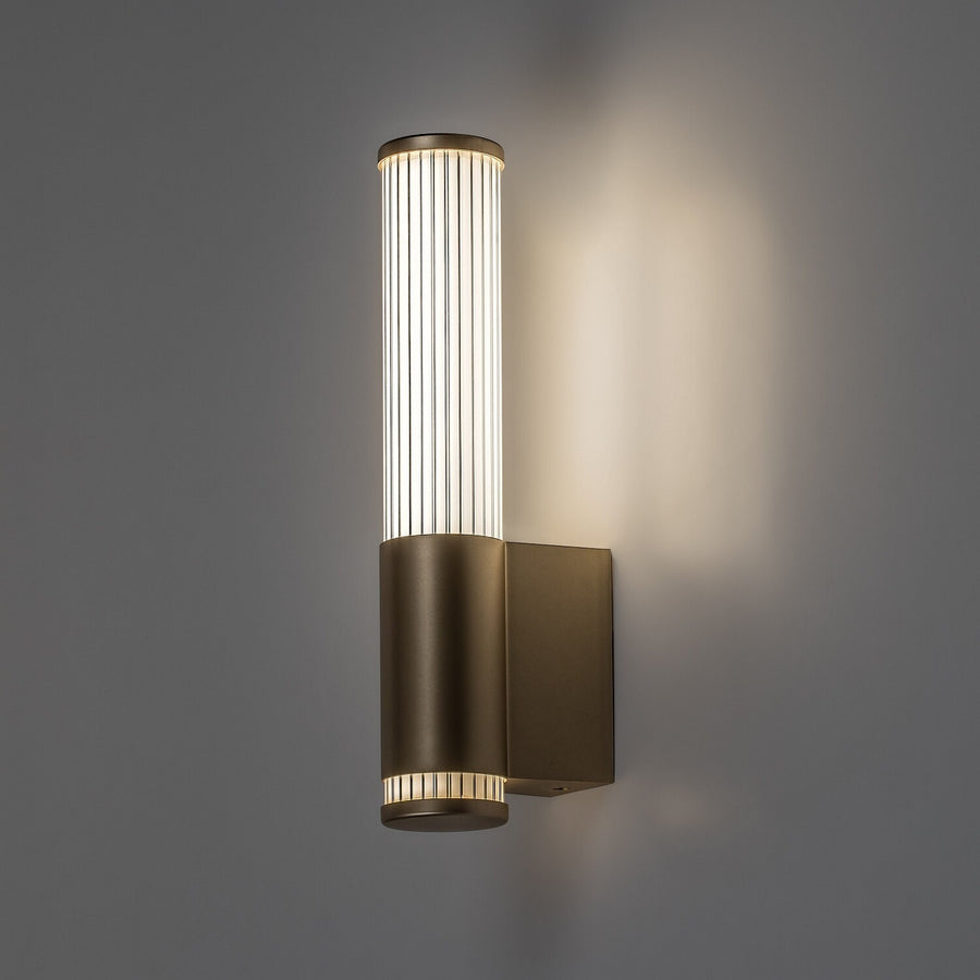 Badrumsvägglampa, Calyn, LED 6 W, 4000 K, 530 lm, H 29 cm, guldfärgad, IP44, 75106