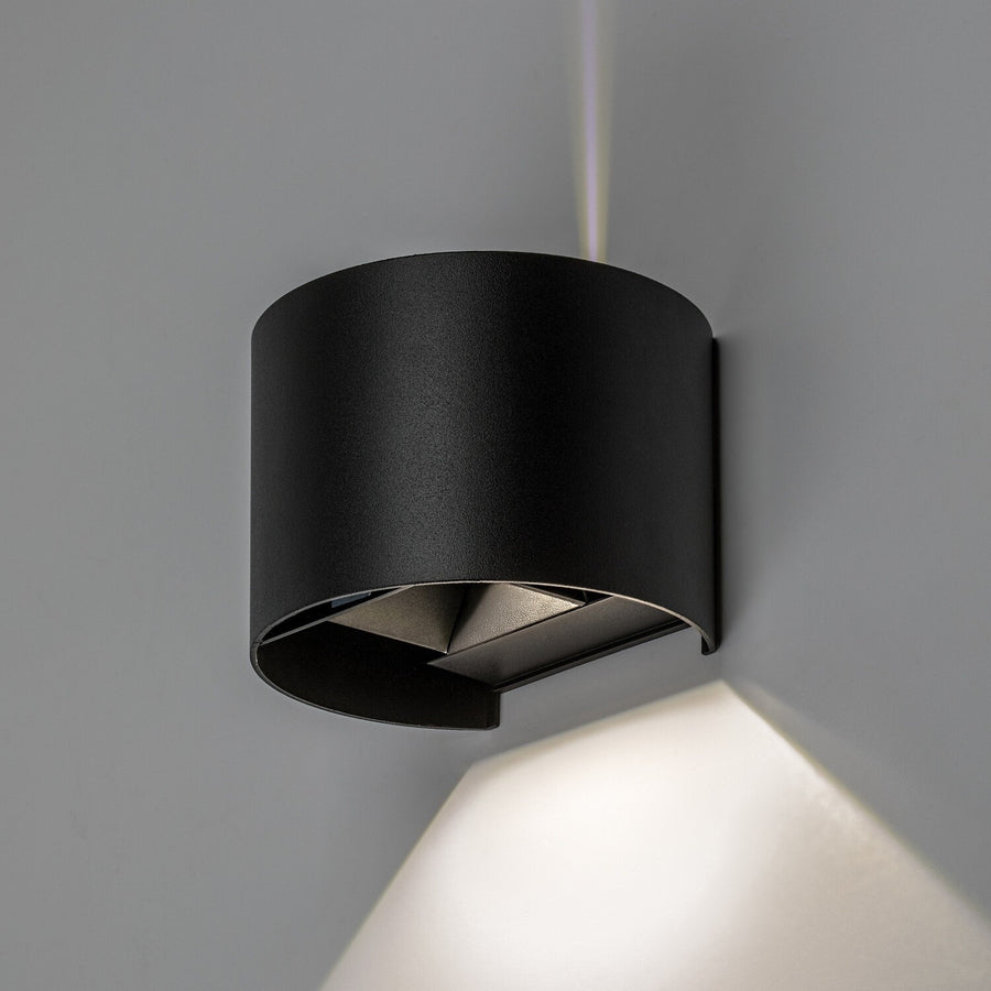 Utomhusvägglampa, Virna, LED 5 W, 420 lm, färgtemperatur 2700, 4000, 6500 K, IP54, svart, 77218