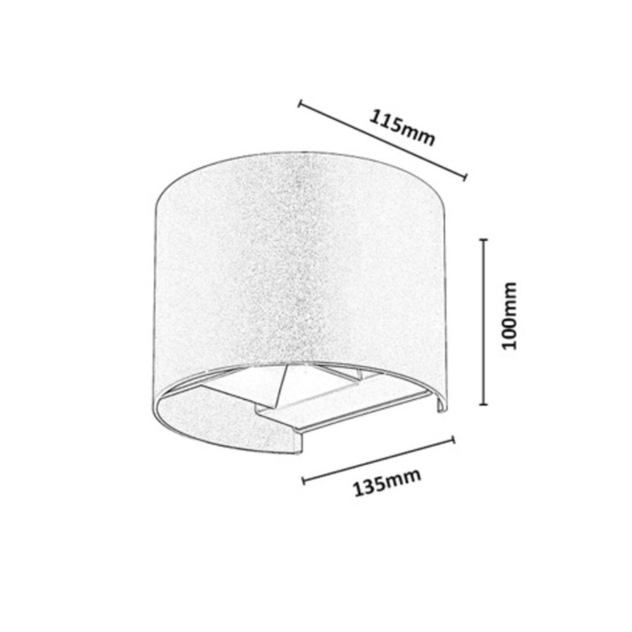 Utomhusvägglampa, Virna, LED 5 W, 420 lm, färgtemperatur 2700, 4000, 6500 K, IP54, svart, 77218
