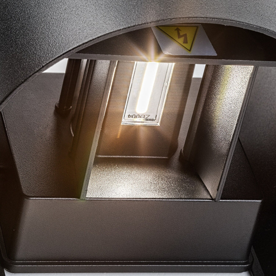 Utomhusvägglampa, Virna, LED 5 W, 420 lm, färgtemperatur 2700, 4000, 6500 K, IP54, svart, 77218
