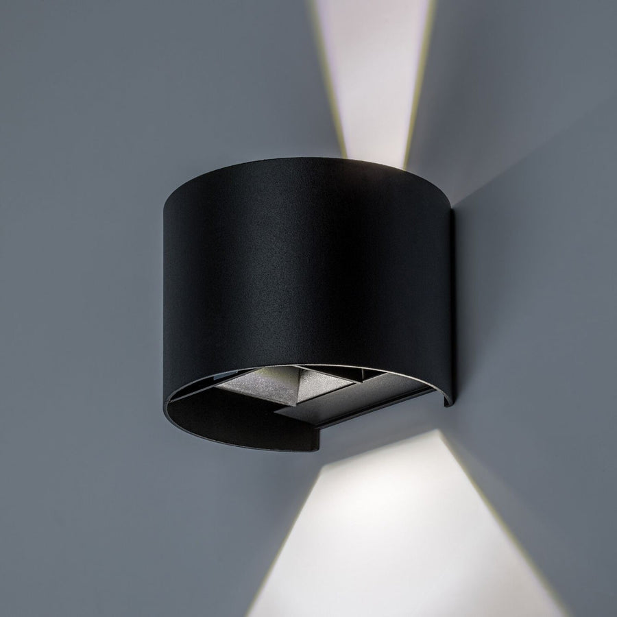 Utomhusvägglampa, Virna, LED 5 W, 420 lm, färgtemperatur 2700, 4000, 6500 K, IP54, svart, 77218