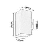 Utomhusvägglampa, Urfa, LED 18 W, 1800 lm, färgtemperatur 2700, 4000, 6500 K, H 16 cm, IP65, grå-beige, 77215