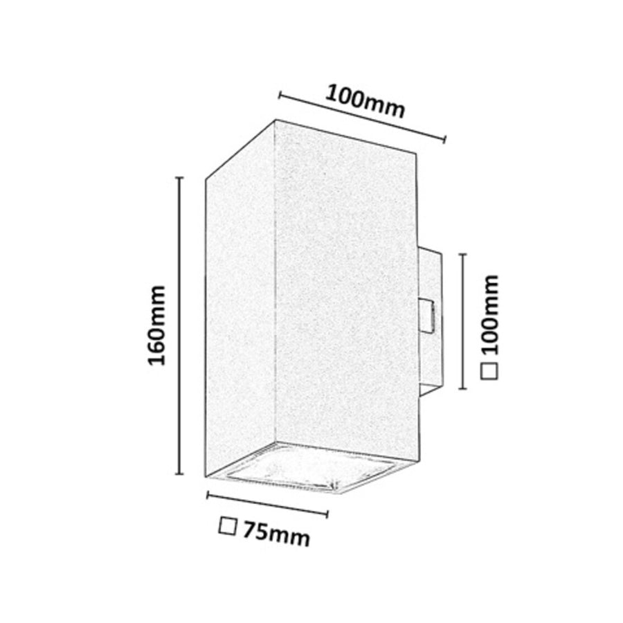 Utomhusvägglampa, Urfa, LED 18 W, 1800 lm, färgtemperatur 2700, 4000, 6500 K, H 16 cm, IP65, grå-beige, 77215