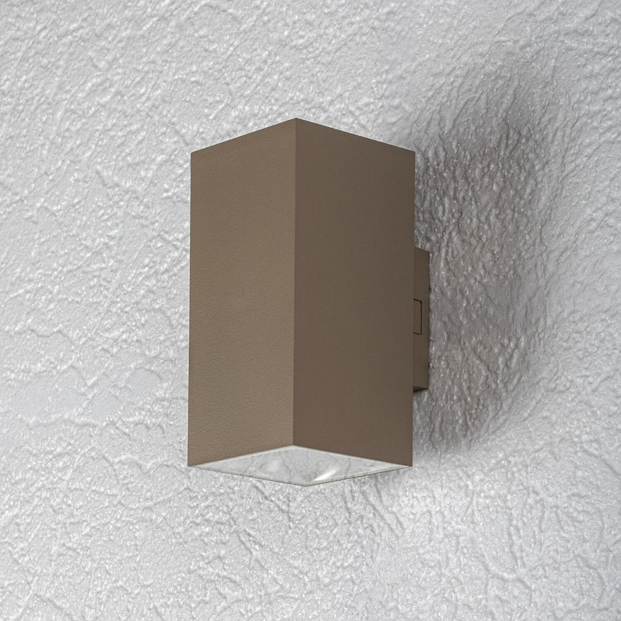 Utomhusvägglampa, Urfa, LED 18 W, 1800 lm, färgtemperatur 2700, 4000, 6500 K, H 16 cm, IP65, grå-beige, 77215