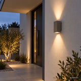 Utomhusvägglampa, Urfa, LED 18 W, 1800 lm, färgtemperatur 2700, 4000, 6500 K, H 16 cm, IP65, grå-beige, 77215