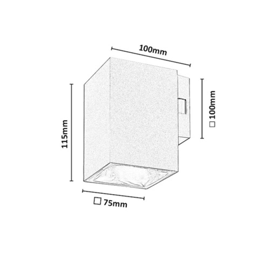 Utomhusvägglampa, Urfa, LED 9 W, 900 lm, färgtemperatur 2700, 4000, 6500 K, H 11,5 cm, IP65, grå-beige, 77216