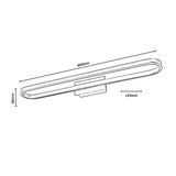Badrumsvägglampa, Odran, LED 18 W, 1350 lm, 4000 K, L 60 cm, gunmetal, IP44, 75115