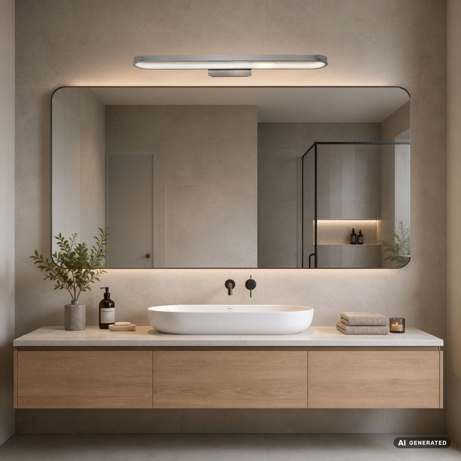 Badrumsvägglampa, Odran, LED 18 W, 1350 lm, 4000 K, L 60 cm, gunmetal, IP44, 75115