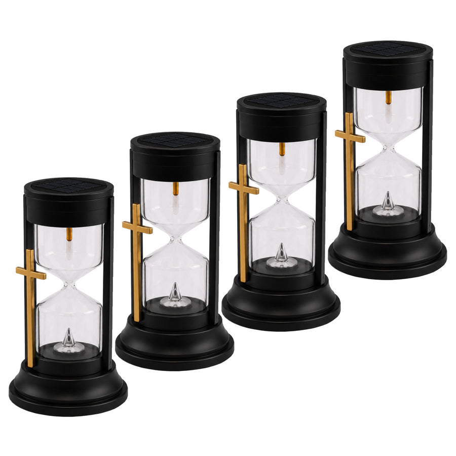 Solcellsdriven gravljus, Evighetens timglas, LED 0,08 W, drifttid 20 000 timmar, maxljusstyrka 3 lm, 77199, Znicz-lux, 4 stycken