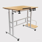 Mobilt laptopbord Maclean, vit, skiva 80x60cm, 50kg max, höjdjustering 67-115cm , MC-124 W