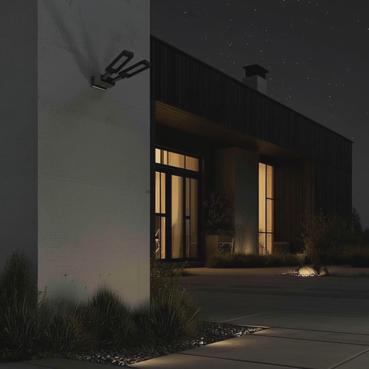 Maclean MCE447 Solcellsgatlampa Med Rörelse- Och Skymningssensor IP54 5W 2x 450 Lumen 6500K Två Ljuskällor Fjärrkontroll Solcellslampa Utomhusvägglampa Utomhusbelysning 3 Ljuslägen