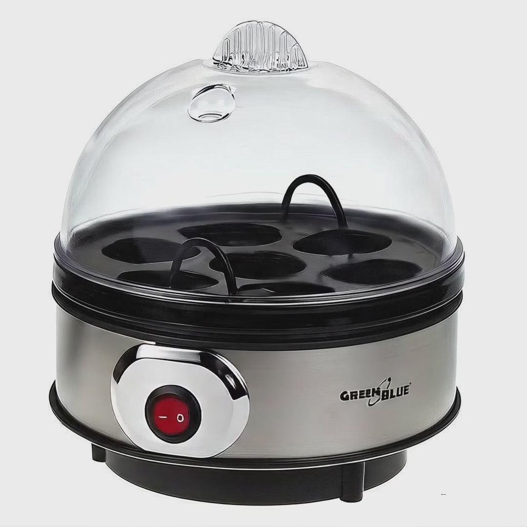 GreenBlue automatisk äggkokare, effekt 400W, upp till 7 ägg, måttkopp, 220-240V~, 50 Hz, GB572
