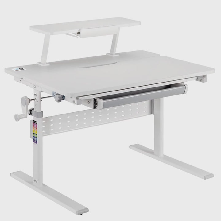 Ergo Office barnbord, höjdjusterbart, grått, max 40kg,900x600mm, ER-483