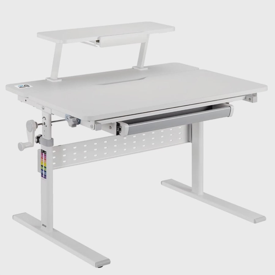 Ergo Office barnbord, höjdjusterbart, grått, max 40kg,900x600mm, ER-483