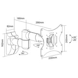 Maclean-fäste för TV eller bildskärm, universal, max vesa 200x200, 13-42", 30 kg, svart, MC-503A B