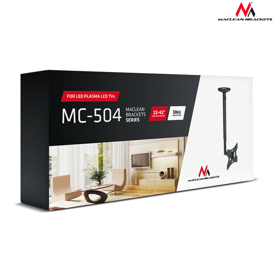 Takmonterat TV-fäste 23-42" 50 - 85 cm 30kg Maclean MC-504A B svart
