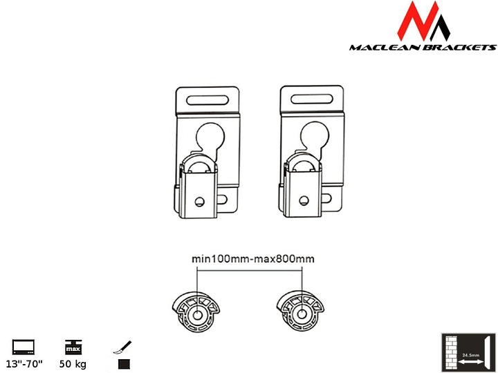 Maclean MC-504A B TV-takfäste 23-42 "50 - 85 cm 30 kg Svart