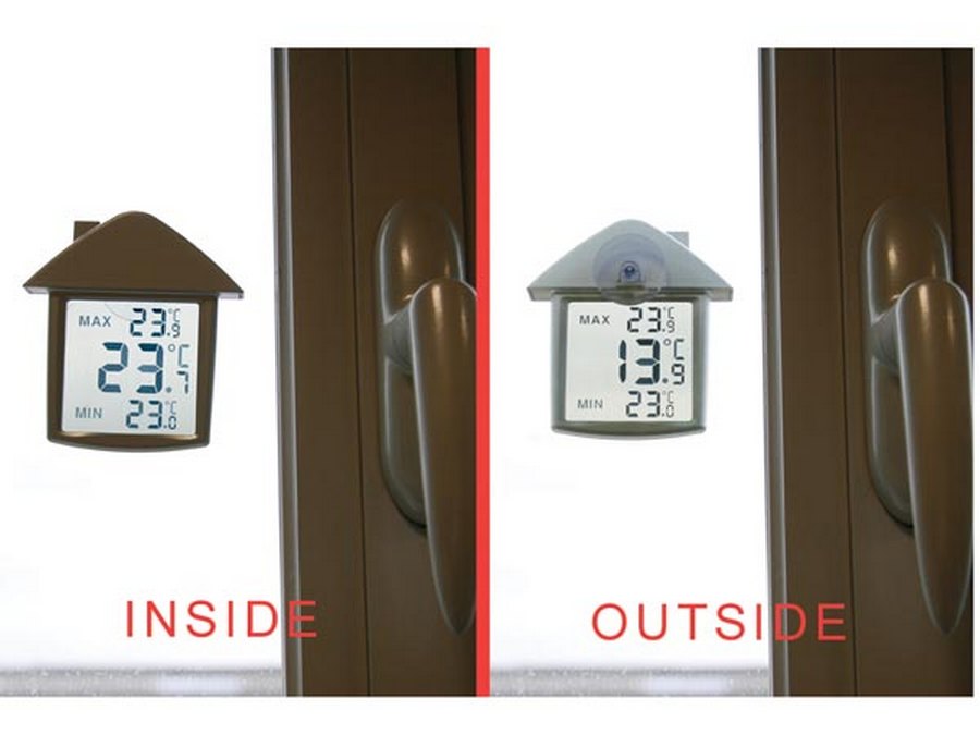 Perel digital termometer, inomhus/utomhus, tydlig LCD-display, WC216